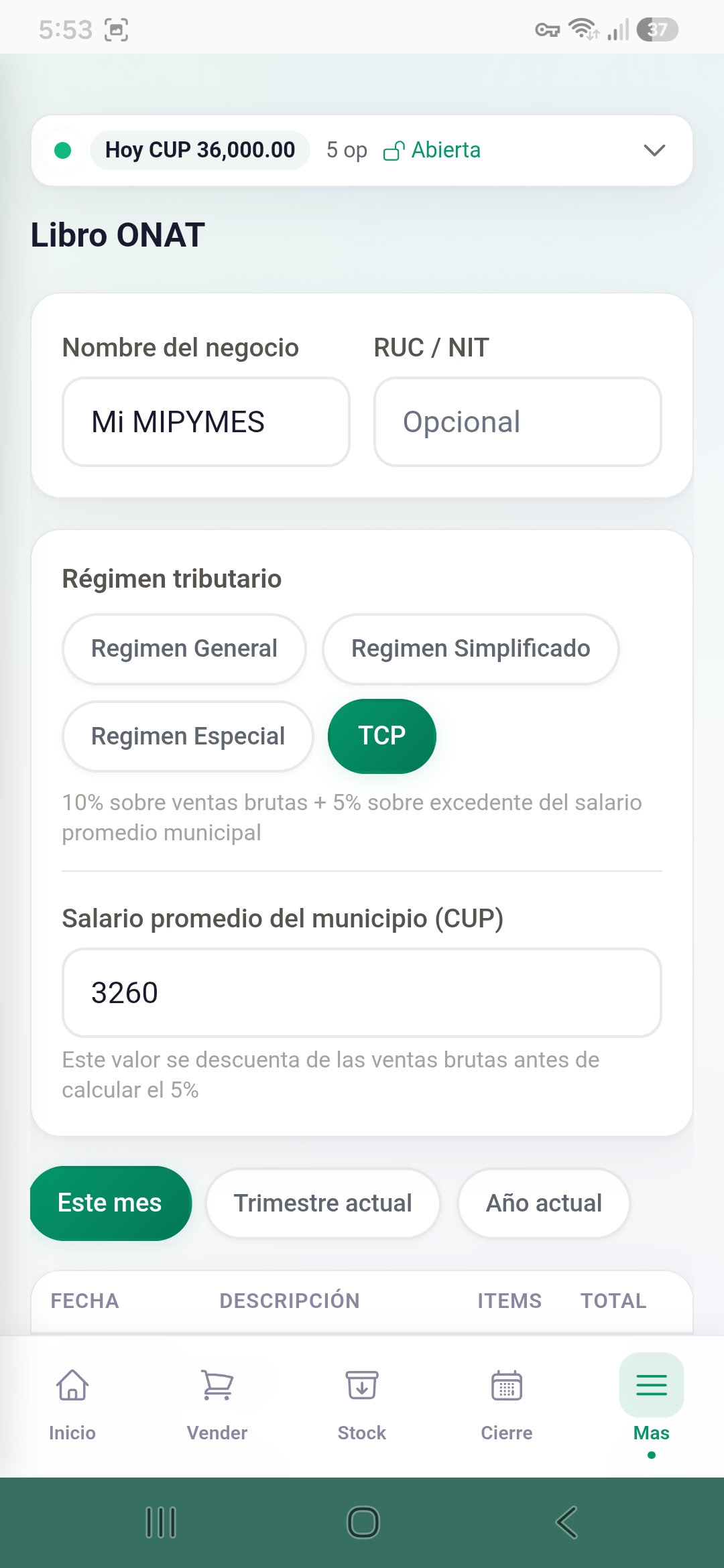 Reportes de ventas en Cuadre